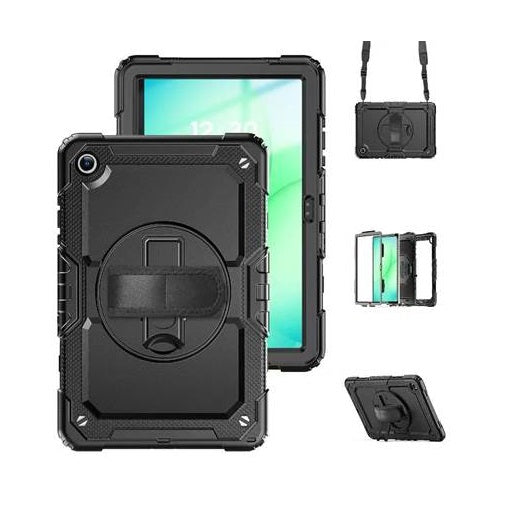 USP Rugged Samsung Galaxy A11/Tab A9 (8.7') Case Black - Built-in-Kickstand, Hand & Shoulder Strap, DropProof, 3 Years Warranty HDTA11A9