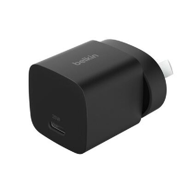 Belkin BoostCharge 25W USB-C PD 3.1 Cubic Wall Charger - Black (WCA012AUBK), Portable & Powerful, Apple, MFI-Certified, CEW $2500, 2 Years Warranty WCA012auBK