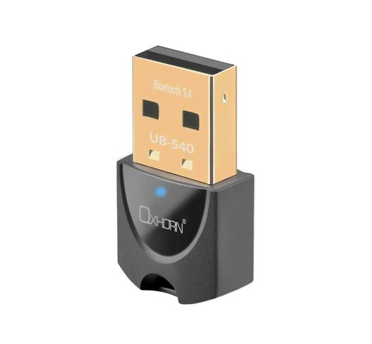 Oxhorn Bluetooth 5.4 V5.4 USB Wireless Dongle Support Bluetooth speakers, printers, headphones, headsets, keyboards, mice Support: Win7/8/10/11 Black UB-540