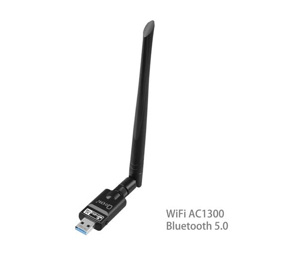 Oxhorn USB Wireless + Bluetooth Combo Adapter Dual Band AC1300, Bluetooth 5.0 Supports Windows 11/10/8/7, Mac Black UW-1300B