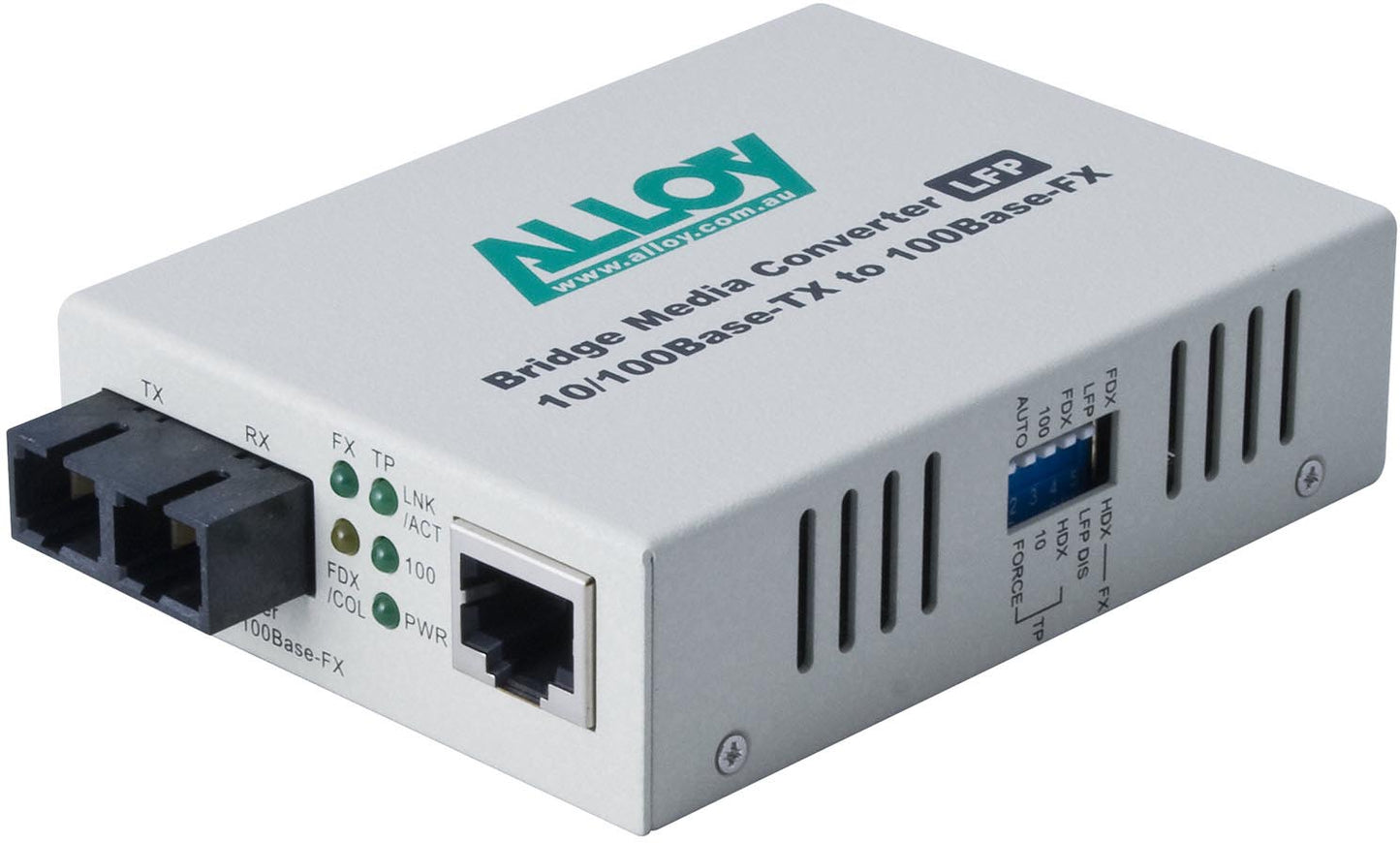 Alloy FCR200SC 10/100Base-TX to 100Base-FX Multimode Fibre (SC) Converter with LFP via FEF or FM. 2Km FCR200SC