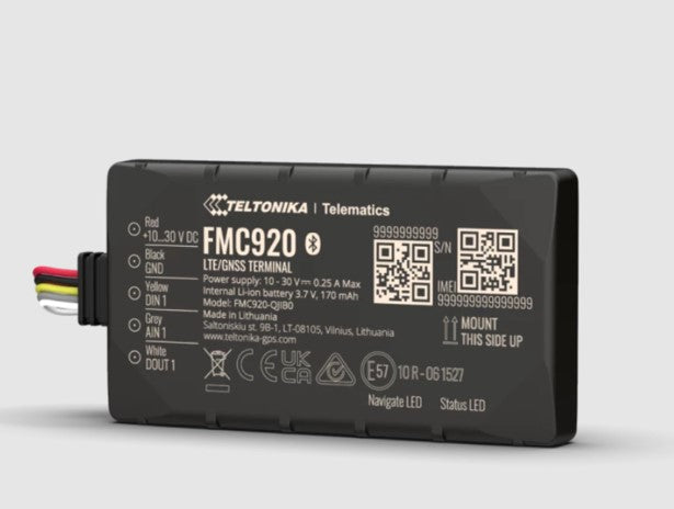 Teltonika Most Popular Compact 4G LTE Cat 1 Model for Basic Tracking - Reliable 4G (LTE Cat 1) connection with fallback to 2G (GSM) network FMC9202MCO01
