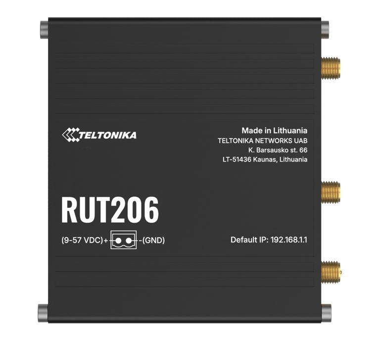 Teltonika RUT206 Industrial 4G Router, Cat 4, RS232 & RS485 for serial communication, 2-PIN POWER INPUT, Active and Passive PoE inputs RUT206010000