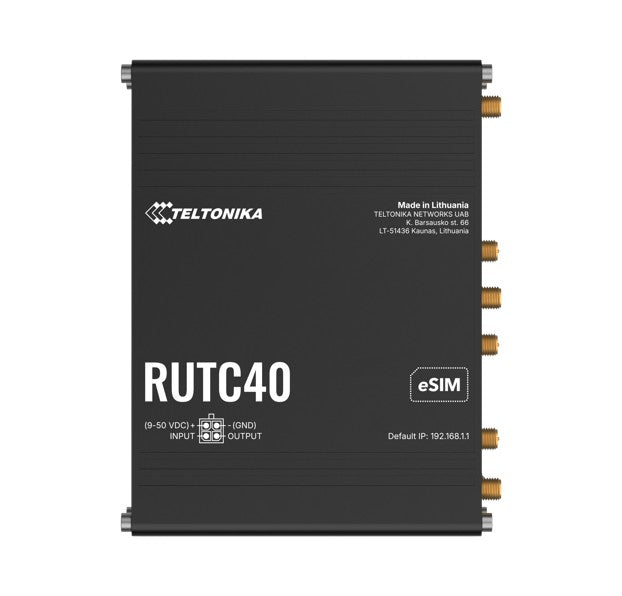 Teltonika RUTC40 GLOBAL 4G EDGE ROUTER, Dual-core, Dual-band Wi-Fi 6, connectivity powered by a Telit modem, eSIM, PSU included. RUTC40000000