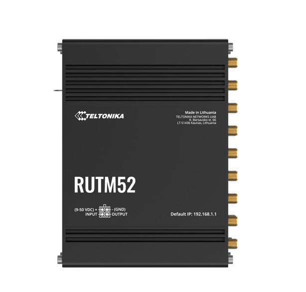 Teltonika RUTM52 Dual 5G Router, 5G dual SIM/ESIM cellular, 5 Gigabit Ethernet ports, Backward compatible with 4G(LTE Cat 20) RUTM52100400