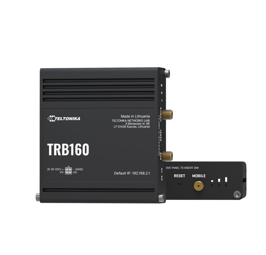 Teltonika TRB160 4G LTE CAT 6 IoT Gateway, Ultra-Small, Lightweight, Energy-Efficient, Cellular Speeds of up to 300 Mbps, USB Type-C, PSU included TRB160100200