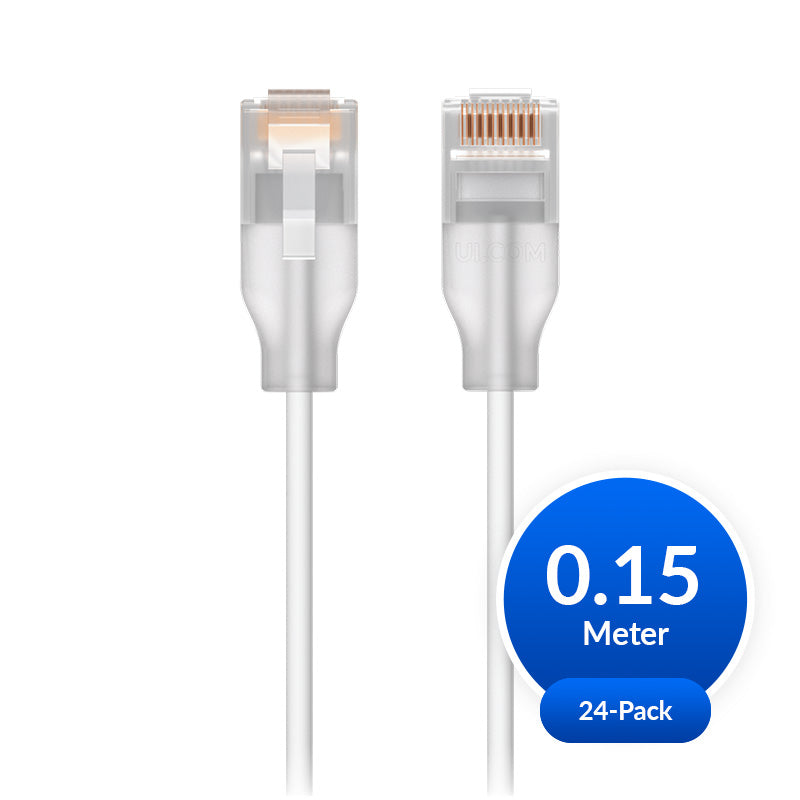 Ubiquiti UniFi Etherlighting Patch Cable, 24 Pack, Indoor, 0.15m, White/Translucent UACC-Cable-Patch-EL-0.15M-W-24