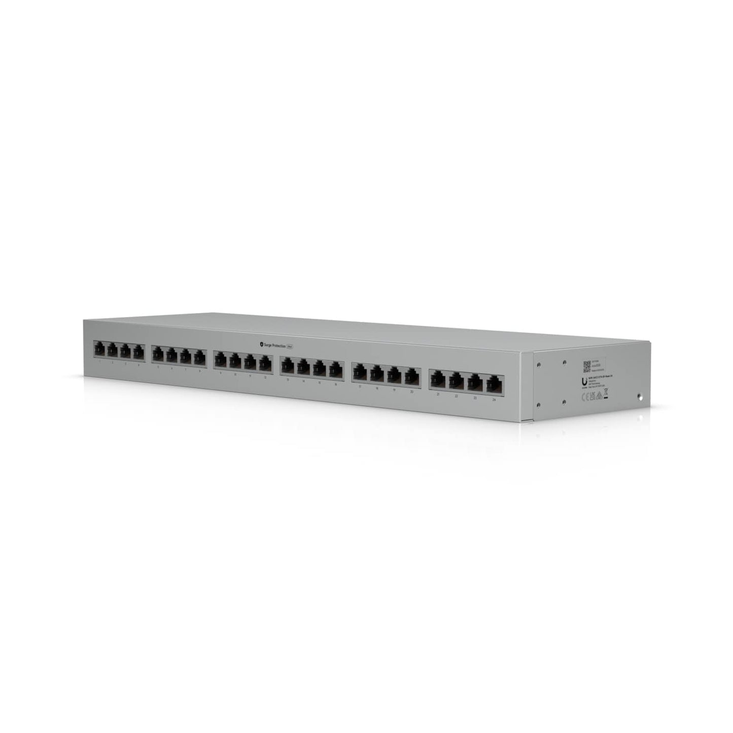 Ubiquiti Ethernet Surge Protection, Rack-mount Indoor Panel Supports Up To 10 GbE, PoE++, 20kA Surge Discharge/Port, 24-port Integrated, 1U Rack-mount UACC-ETH-SP-Panel-24