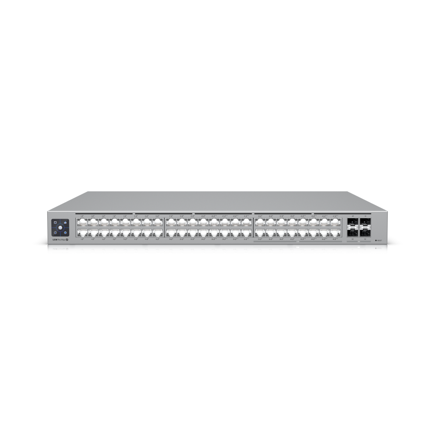 Ubiquiti UniFi Network, Switch, 48-Port, POE 720W, (16) 2.5 GbE ports, 8 PoE+, 8 PoE++, (4) 10G SFP+ Ports, Layer3, Rack Mount, USW-Pro-Max-48-PoE