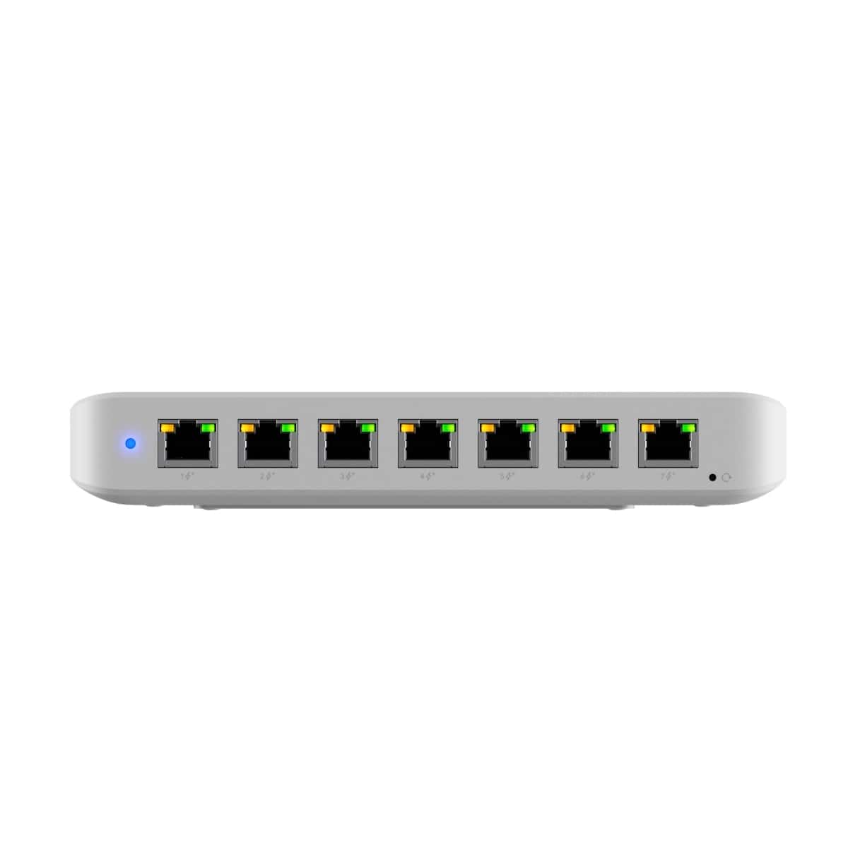 Ubiquiti Ultra 60W, Compact 8-port Layer 2 GbE PoE Switch, Versatile Mounting, 7 GbE PoE+ Output ports, 1 GbE Port, Includes PSU, USW-Ultra-60W