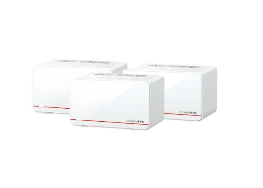 Mercusys Halo H37BE(3-pack) BE6500 Whole Home Mesh Wi-Fi 7 System, 688 Mbps at 2.4 GHz, 5760 Mbps at 5 GHz, MLO, 4096-QAM, OFDMA, EHT160 on 5GHz Halo H37BE(3-pack)