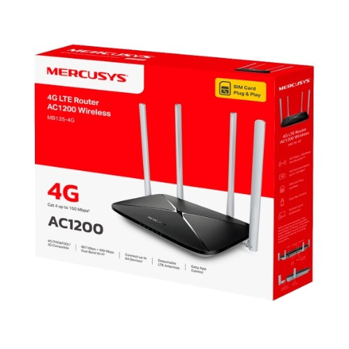 Mercusys MB135-4G AC1200 Wireless Dual Band 4G LTE Router MB135-4G