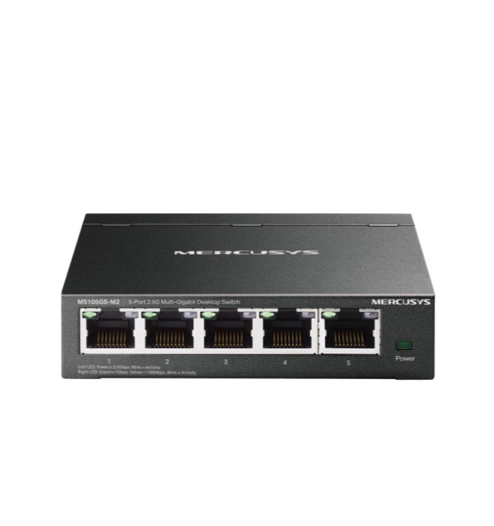 Mercusys MS105GS-M2 5-port 2.5G Multi-Gigabit Desktop Switch, 5x 2.5G RJ45 Ports MS105GS-M2