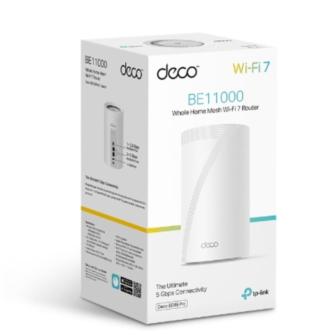 TP-Link Deco BE65 Pro(1-pack) BE11000 Whole Home Mesh WiFi 7 System, 688 Mbps at 2.4 GHz + 4320 Mbps at 5 GHz + 5760 Mbps at 6 GHz Deco BE65 Pro(1-pack)
