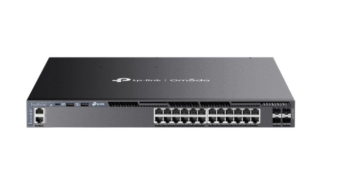 TP-Link SG6428XHP Omada 24-Port Gigabit Stackable L3 Managed PoE+ Switch with 4 10G Slots, Omada 24-PortGigabit Stackable L3 Managed PoE+ Switch with SG6428XHP