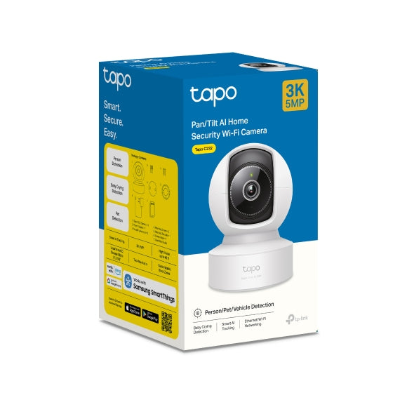 TP-Link Tapo C232 Pan/Tilt AI Home Security Wi-Fi Camera - 3K 5MP + Ethernet port Tapo C232