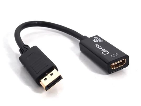 Oxhorn DisplayPort DP to HDMI Male to Female Adapter 4K@30Hz 3840x2160 Ultra HD HDMI v1.4 Gold plated 15cm Black AD-DP-HDMI