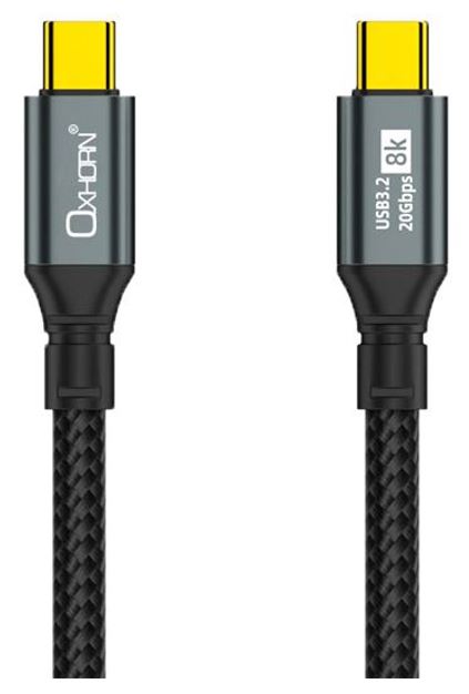 Oxhorn 2m USB-C to USB-C USB 3.2 Gen2 Braided 20Gbps 8K@60Hz 5A 20V 100W PD Fast Charging Video Cable for Laptop Phone Tablet Docking USB-C Devices CB-CC-322