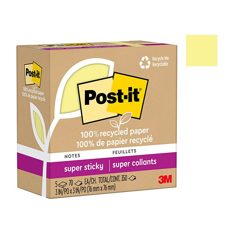 Post-It Super Sticky 654R-5SSCY 76x76 Pk5 Box of 6 - 7100290333