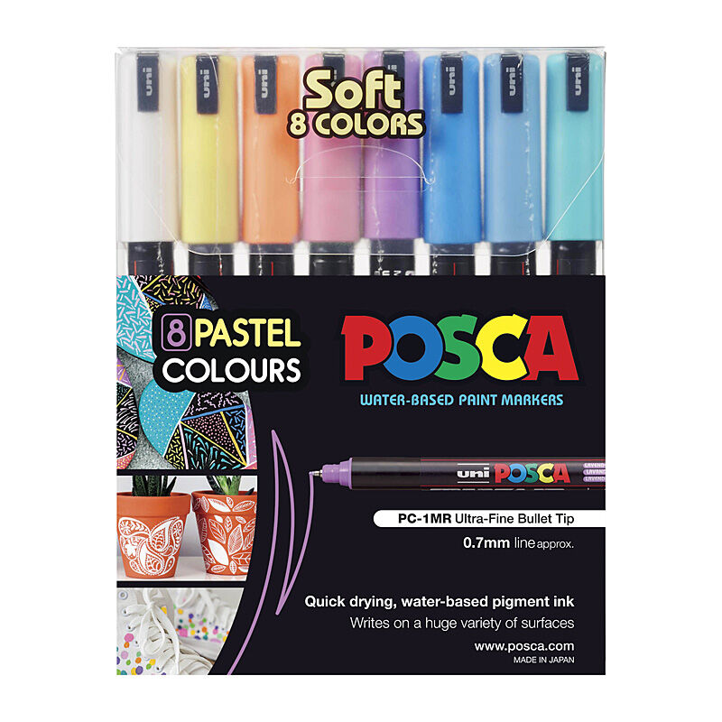 Posca PC-1MR Soft Colour Asst Pk8 - PC1MRSC8C