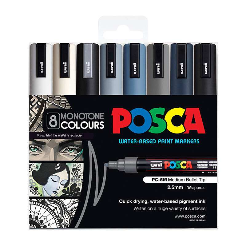 Posca PC-5M Med Blt Mono Pk8 - PC5MMC8C