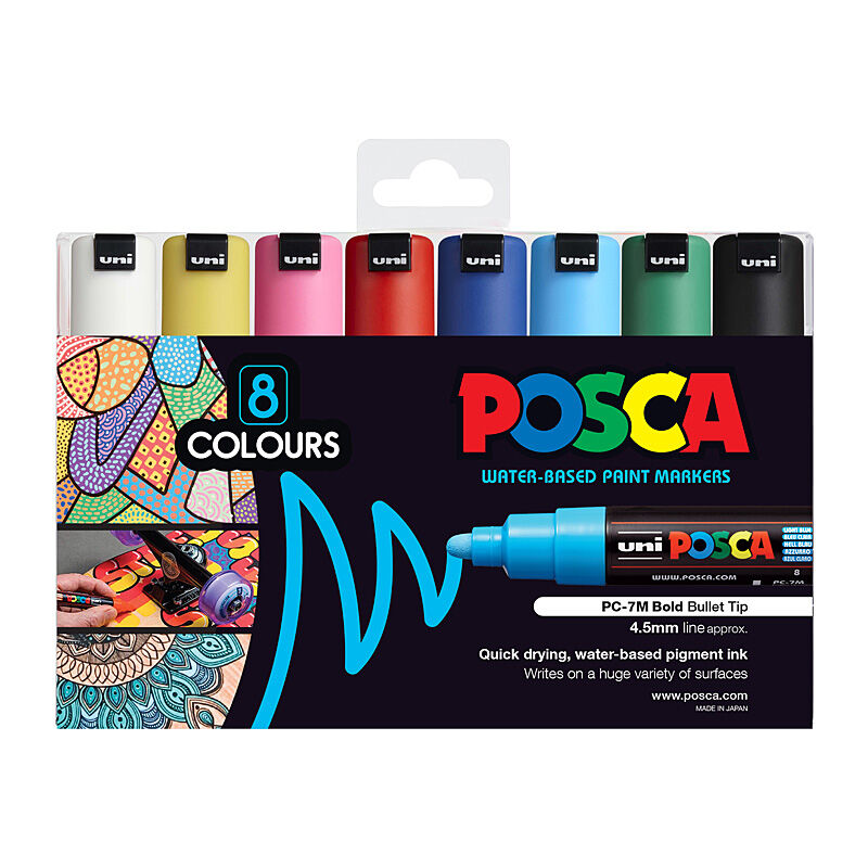 Posca PC-7M Bold Blt Asst Pk8 - PC7M8A