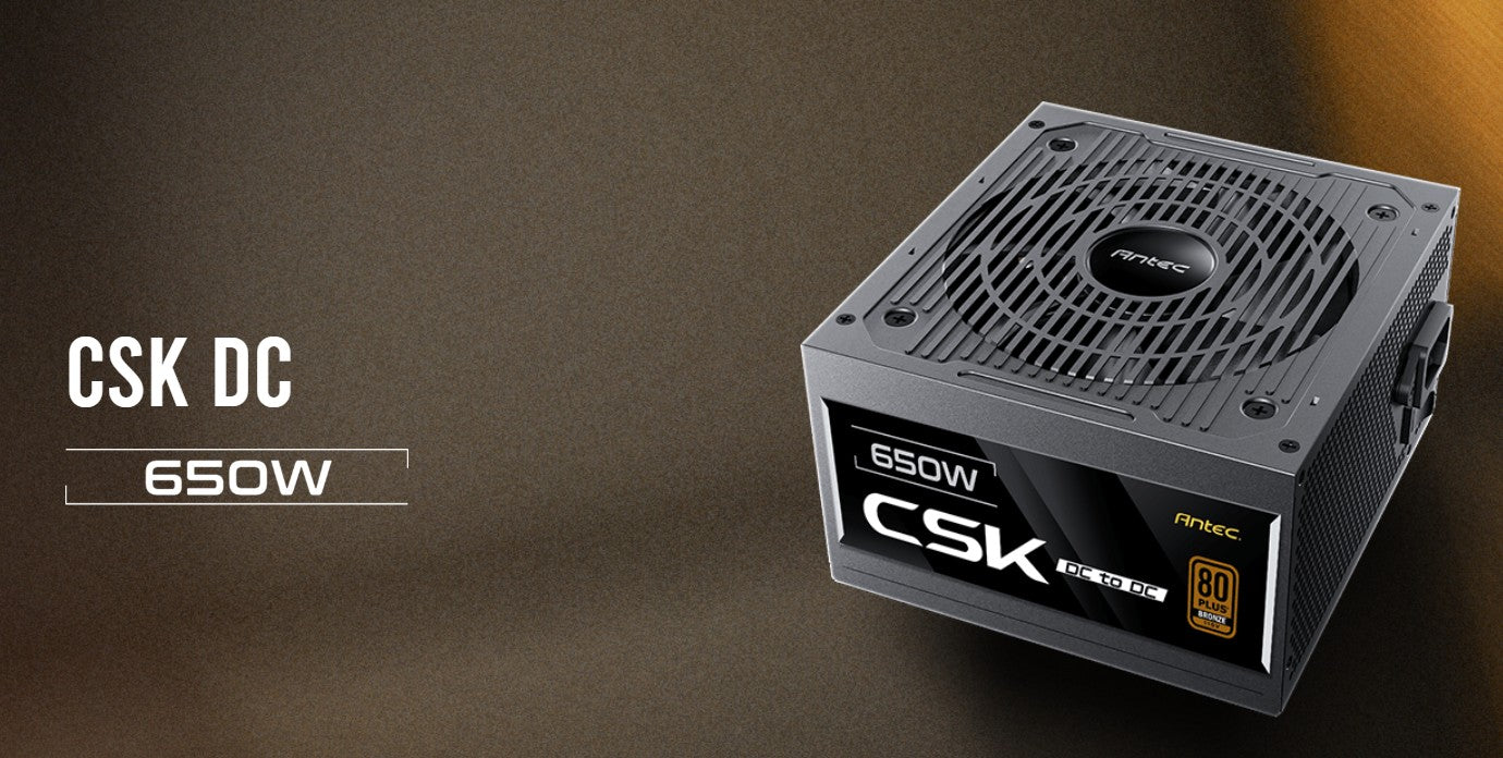 Antec CSK650DC 80+ Bronze, DC to DC, Flat Cables, . CircuitShield Protections, Thermal, Reliable Value Power Supply 5yr CSK650 DC AU