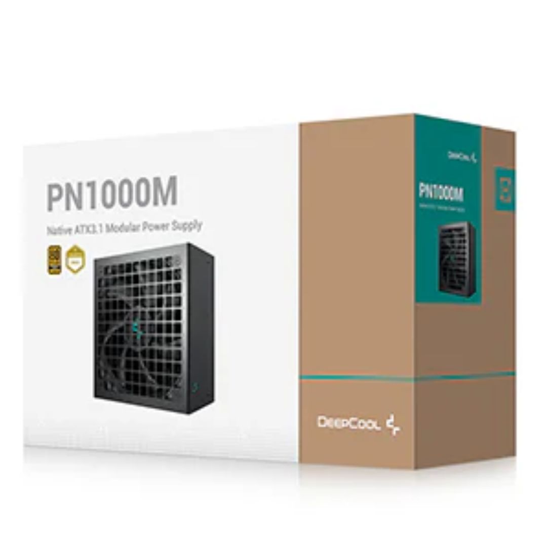 DeepCool PN1000M Gamer Storm 80+ Gold Black Fully Modular Power Supply, 135mm FDB Fan, Japanese Bulk Capacitor, ATX3.1, 12V-2x6 PCIe 5.1 Cable R-PNA00M-FC0B-JGAU
