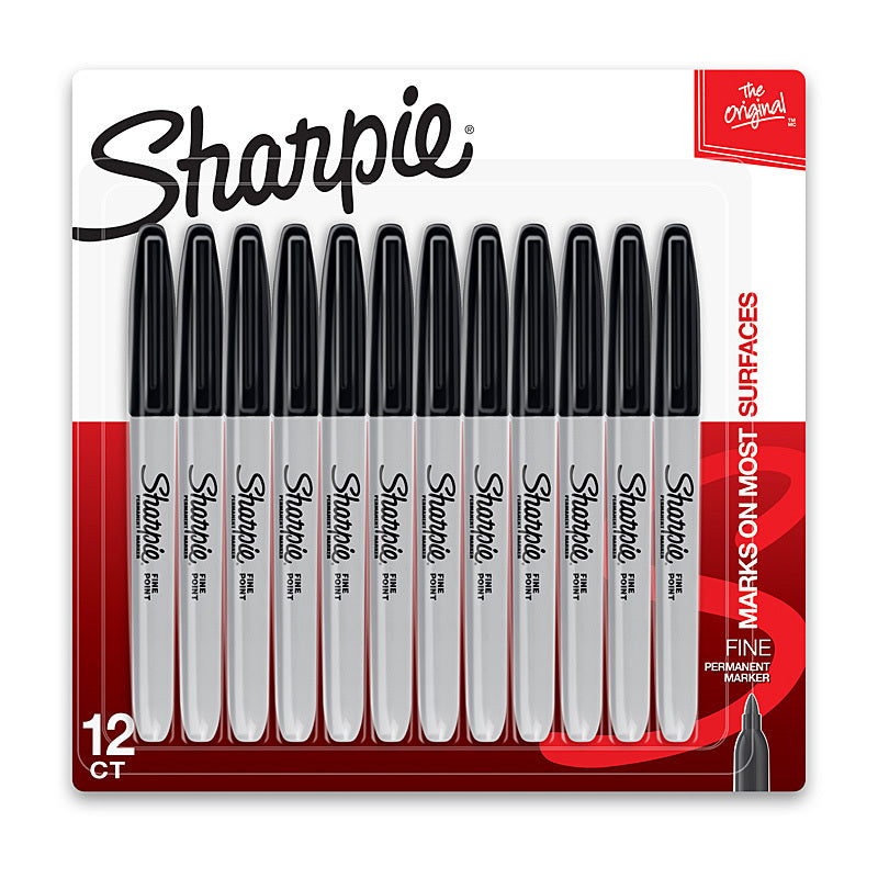 Sharpie Fine Perm Mrk Black Pk12 - 1812419