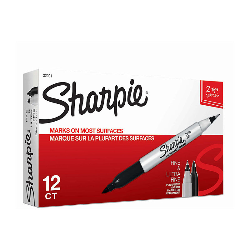 Sharpie Twin Tip PrmMrk Black NP Box of 12 - 32001B