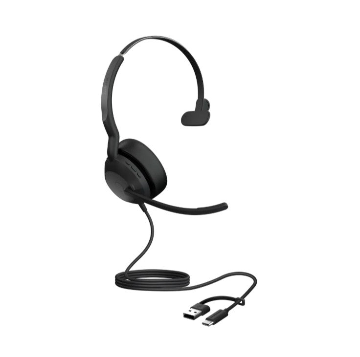 Jabra Evolve2 50, USB C/A UC Mono Headset, Bluetooth, 4 microphones, Active Noise Cancellation, Busylight, Call management, Air Comfort technology 25089-889-799