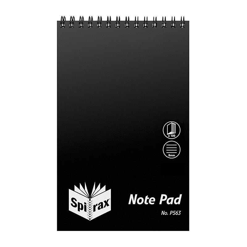 Spirax P563 PP N/book Rporter200X127 100P Black Pk20 - 5604800