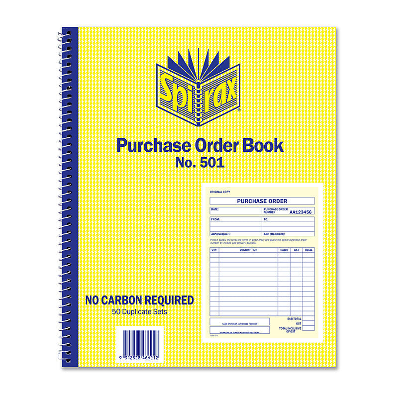 Spirax 501 PurchaseOrder Black Quarto 250X200 S/O Pk5 - 56501