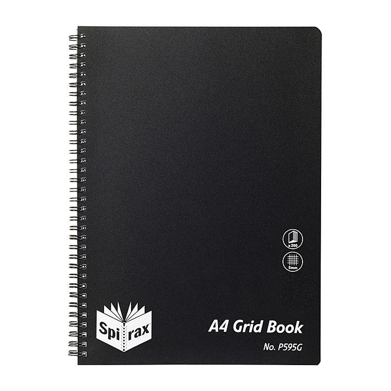 Spirax P595G Pp Grid Book A4 200 Pages Black S/O Pk5 - 5659500