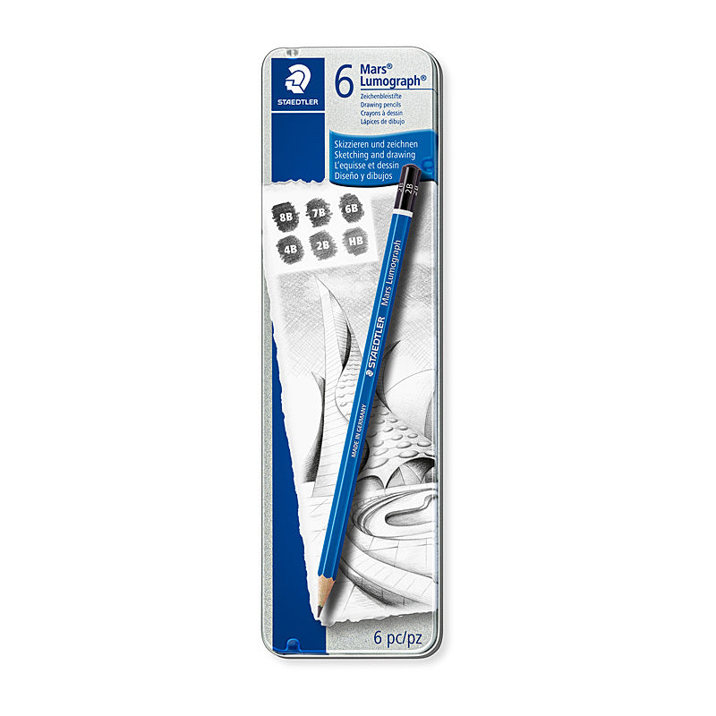 Staedtler Mars Lumograph 100 G6 Drawing Pencil - 6 Pack - 100 G6