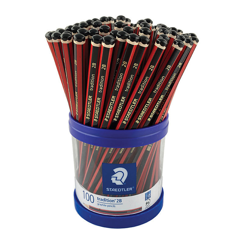 Staedtler Traditional 110-2B Pencil - Cup of 100 - 1102BKP100