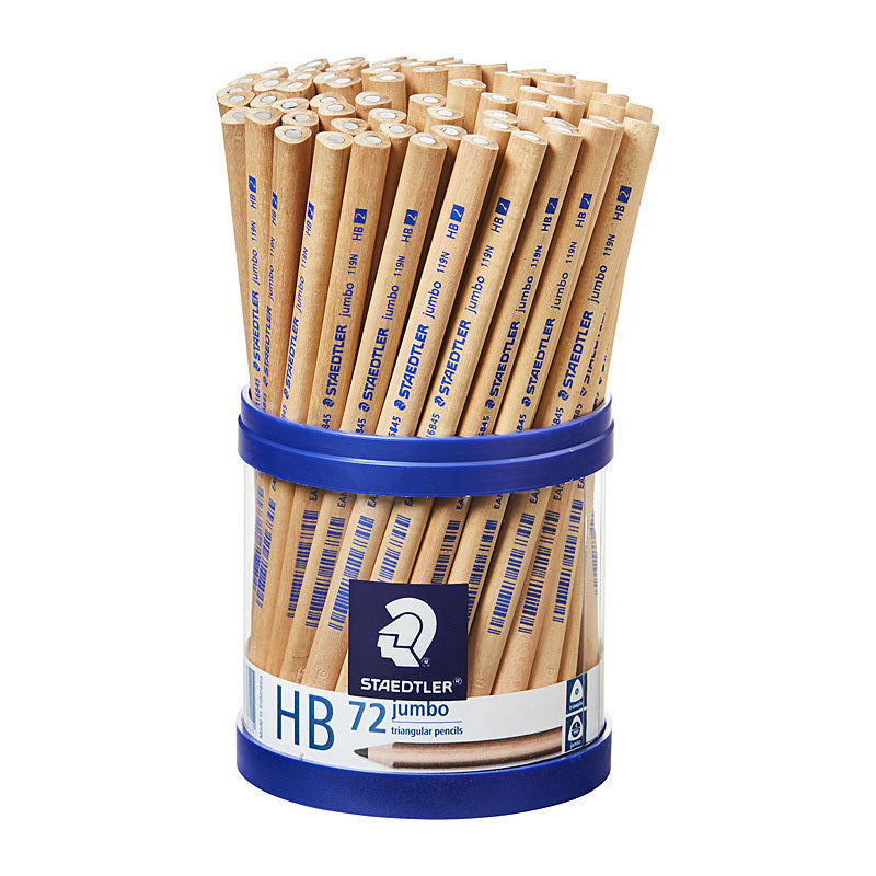 Staedtler Natural Jumbo Triangular HB Pencil - Cup of 72 - 119NHBKP72