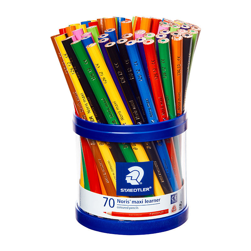 Staedtler Noris Club MAXI Learner Colour Pencils - Cup of 70 - Assorted Colours - 126 12KP70