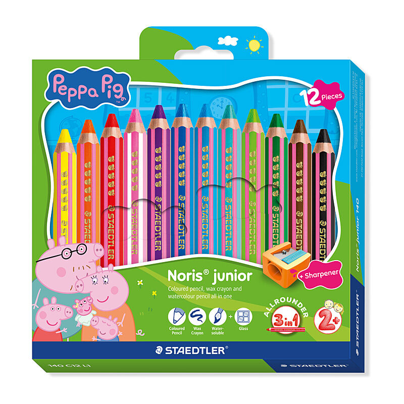ST Peppa Pig 3in1 Pencils Pk12 - 140 C12 L1