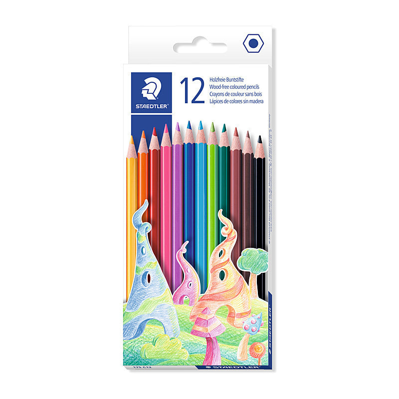 Staedtler Hexagonal Colour Pencils - Box of 12 - Assorted Colours - 175 C12
