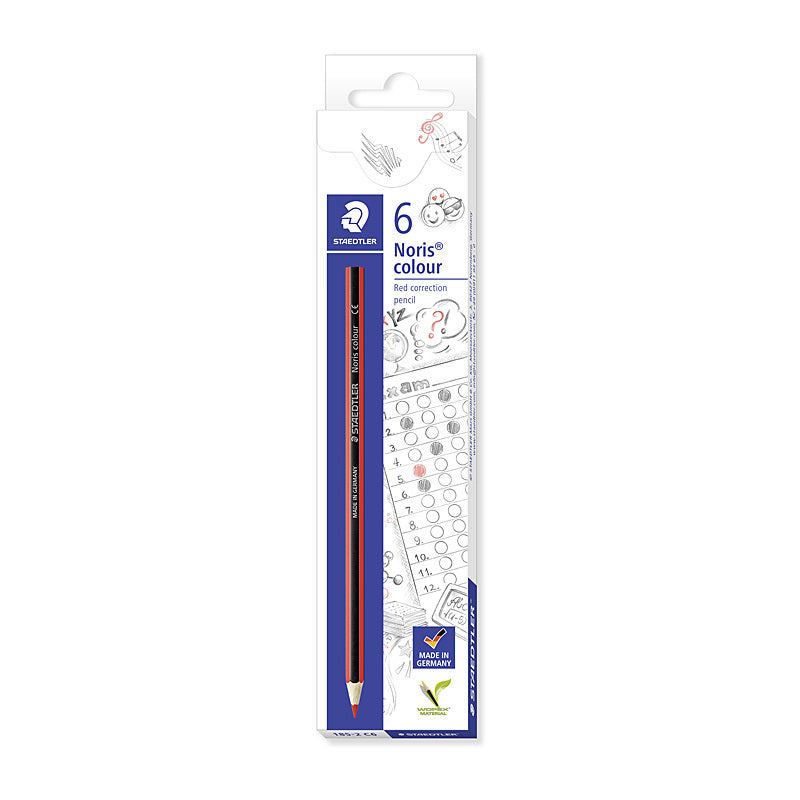 Staedtler Noris Colour Correction Pencil - Box of 6 - Red - 185-2 C6