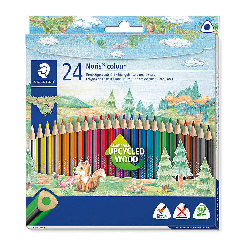 Staedtler Noris Colour Triangular Pencils - Box of 24 - Assorted Colours - 187 C24