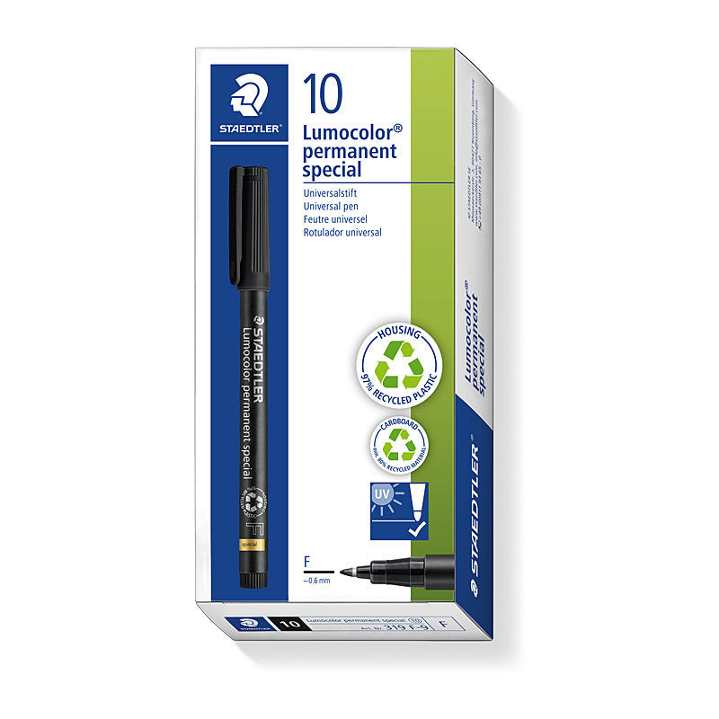 Staedtler Perm Markr Spec Black Box of 10 - 319 F-9