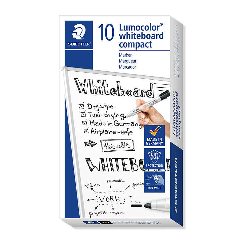 Staedtler Compact Whiteboard Mrk Black Box of 10 - 341-9