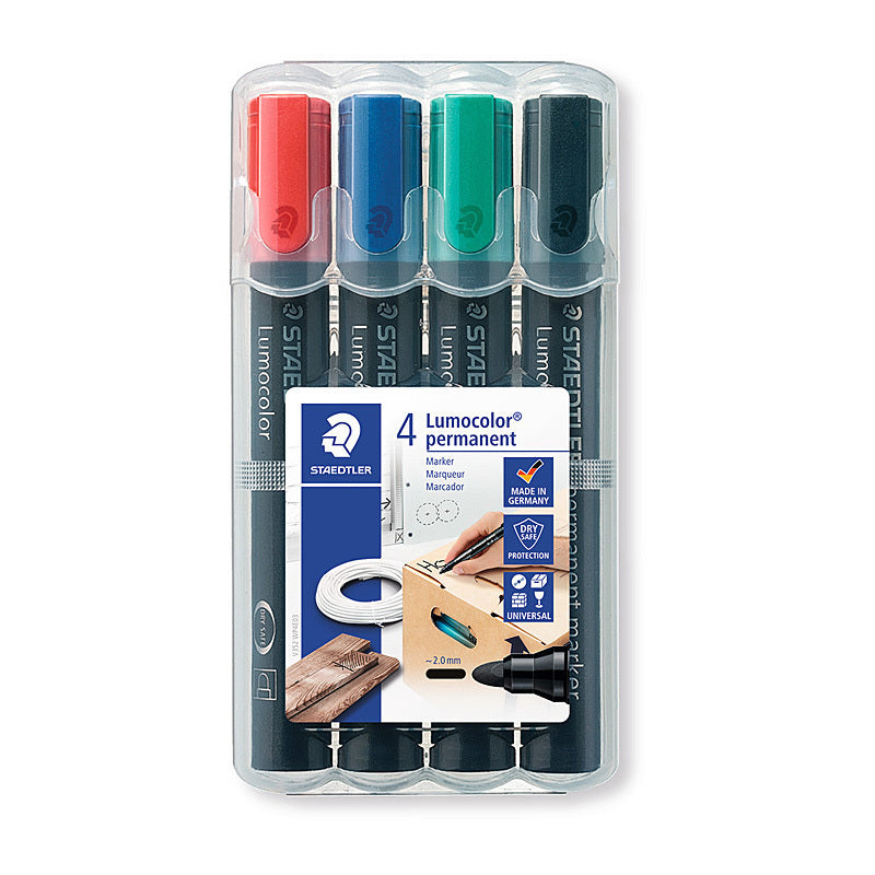 Staedtler PermMrk 352 Bull Ast Box of 4 - 352 WP4