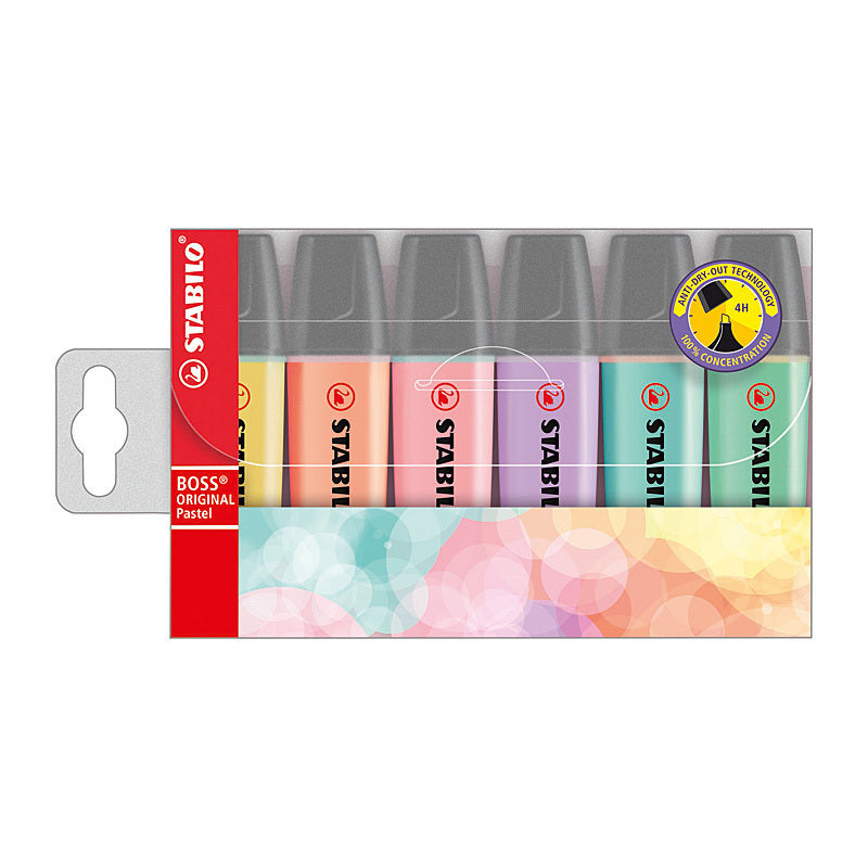 Stabilo Boss Pastel Highlighter Assorted2 Wlt6 - 49693S