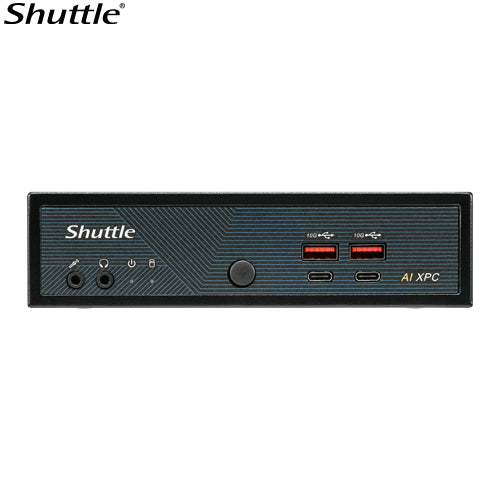 Shuttle AI XPC, Intel Meteor Lake Core Ultra 7 155H processor, 2x DDR5, 3x M.2 2280, 2x HDMI, 2x DP, 8x USB, 4x 2.5G LAN, 1x M.2 2230 DN11H7