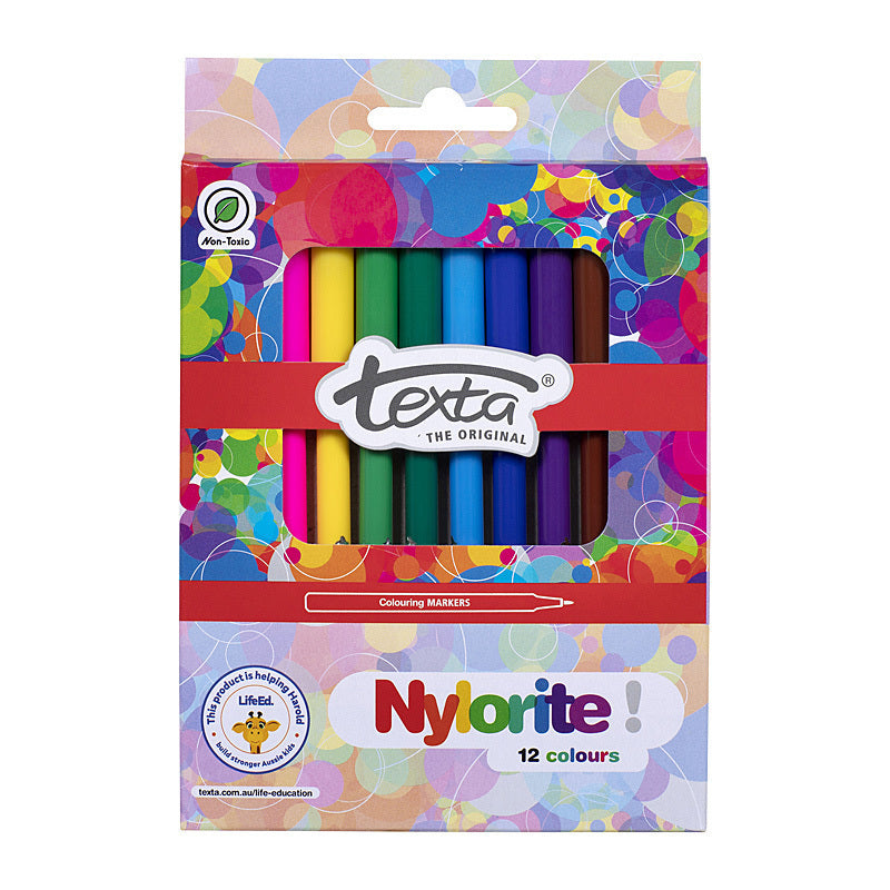 Texta Nylorite Colouring Marker Pk12 - 49872