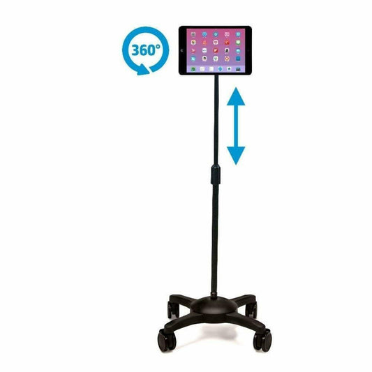 Aidata US-5123RB Universal Tablet Mobile Straight Wheels Floor Stand with Large Bracket
