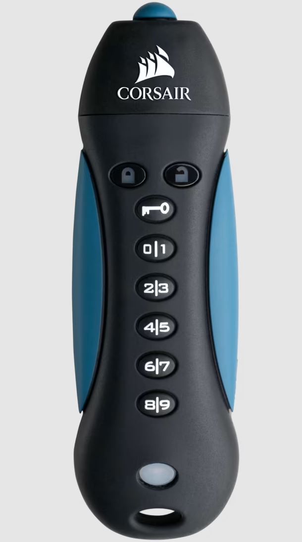 Corsair Padlock 3 256GB Secure USB 3.0 Flash Drive with Keypad - Secure 256-bit Hardware AES Encryption CMFPLA3B-256GB